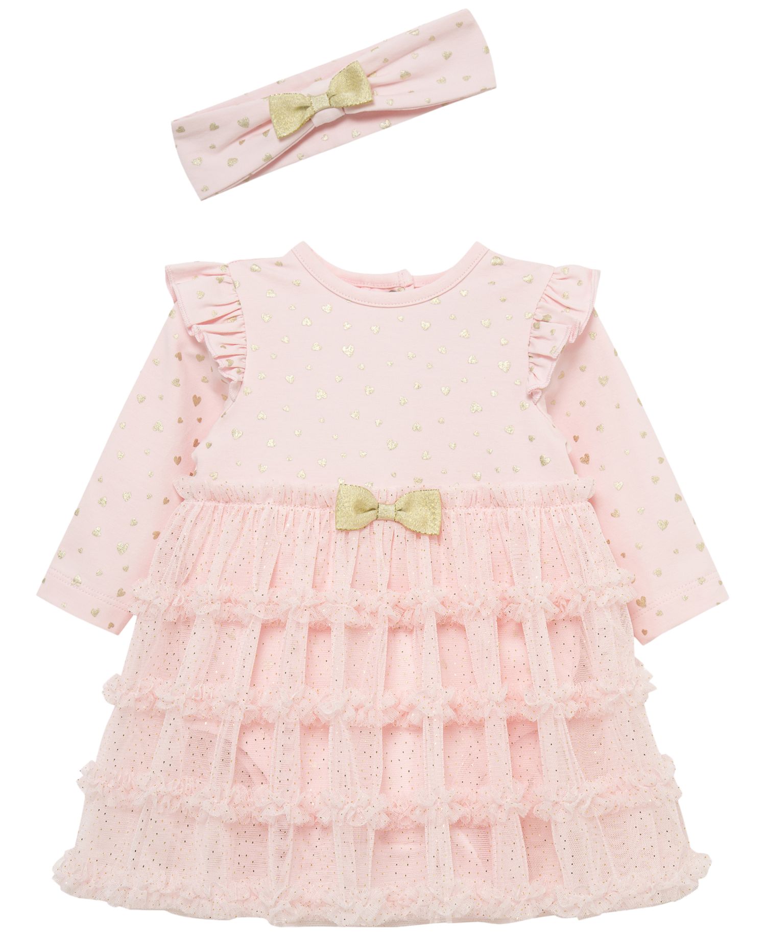 Baby Girls' Heart Shine Tutu Popover Dress and Headband, 2-Piece Set