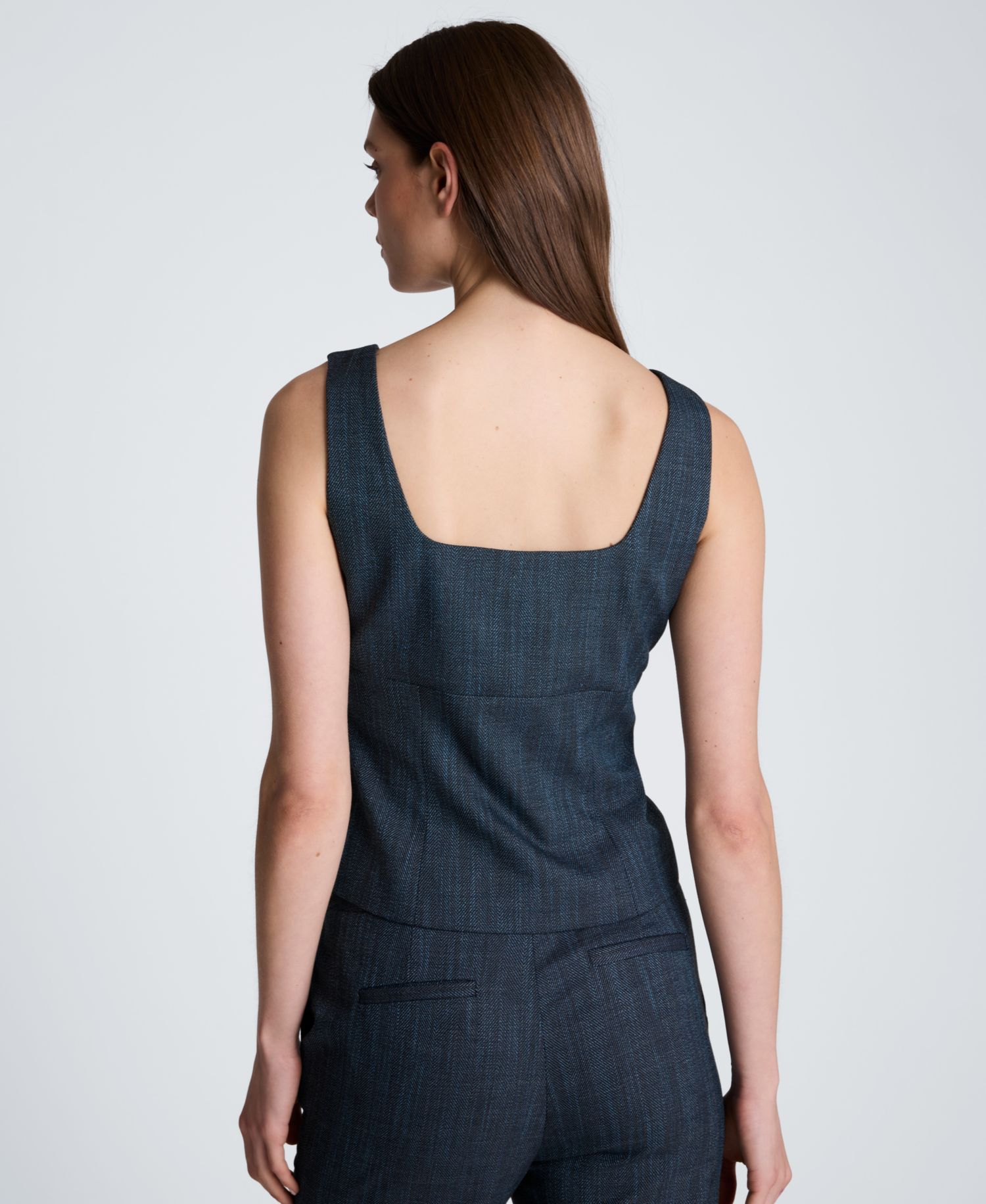 Women's Sleeveless Button-Front Bustier Vest