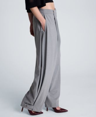Women's High-Rise Accordion Side-Pleat Wide-Leg Pants