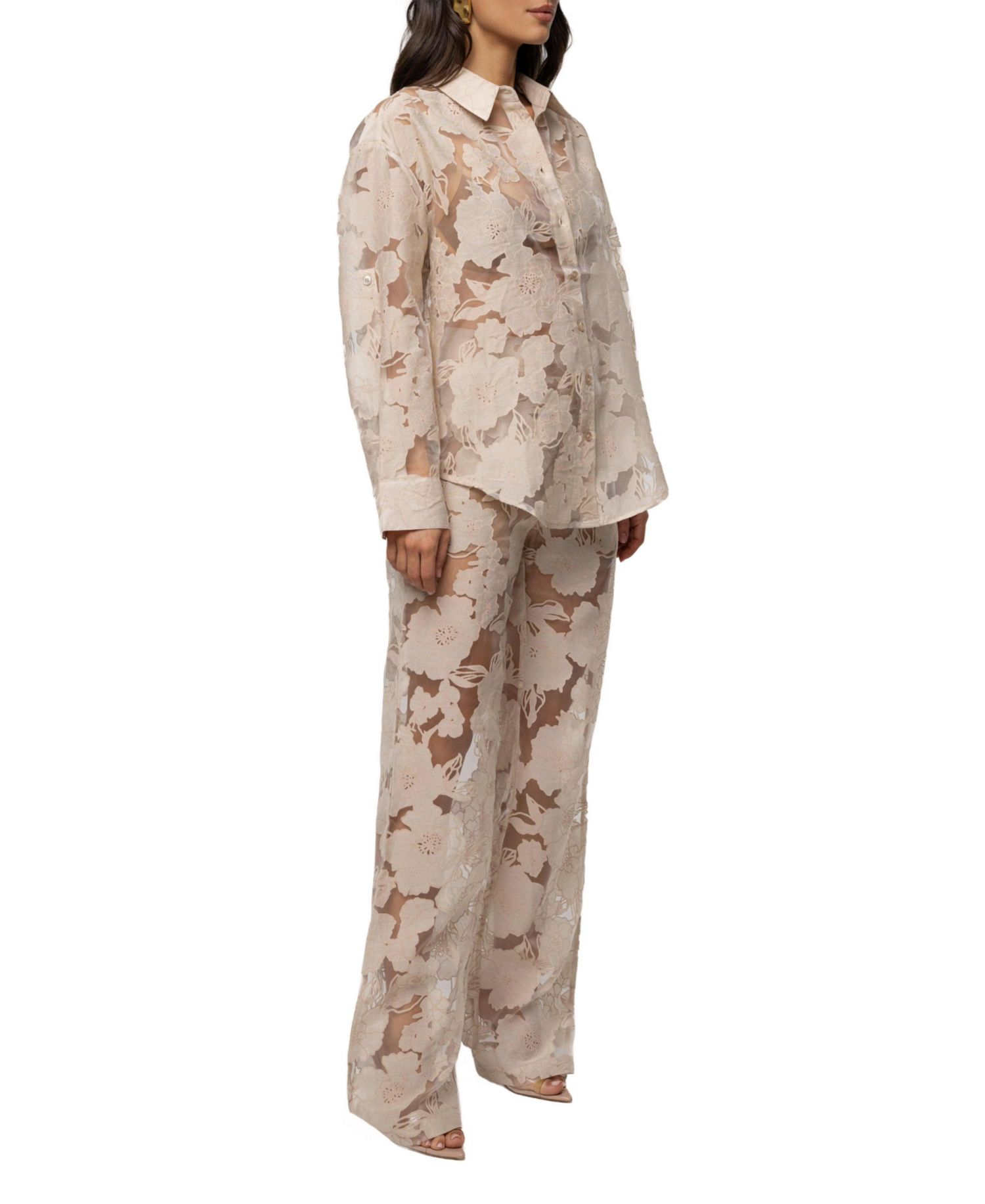 Women's Organza Floral Blouse