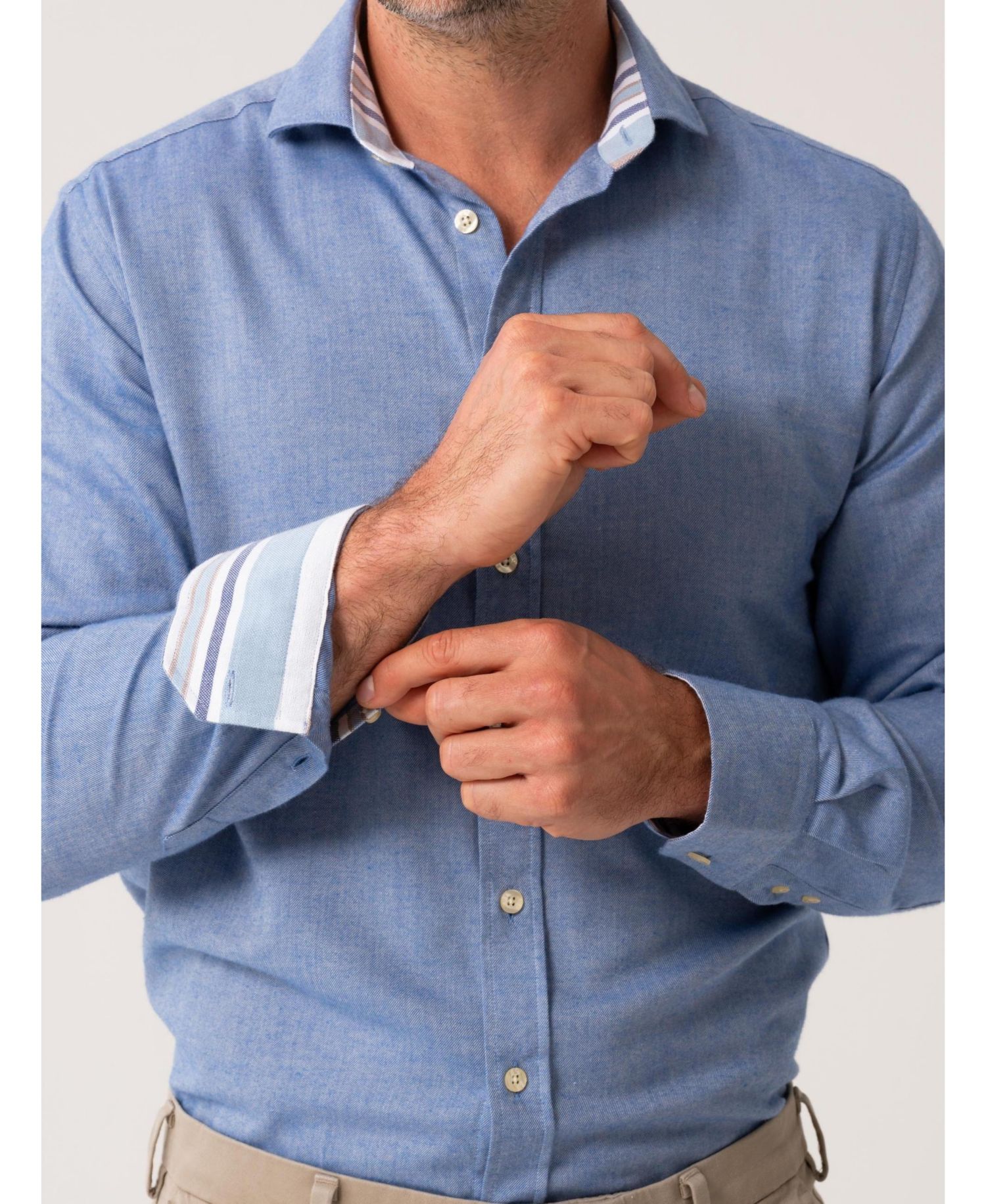 Big & Tall Long Sleeve Cotton Merino Wool Shirt