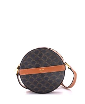 Round Purse on Strap Triomphe Coated Canvas
