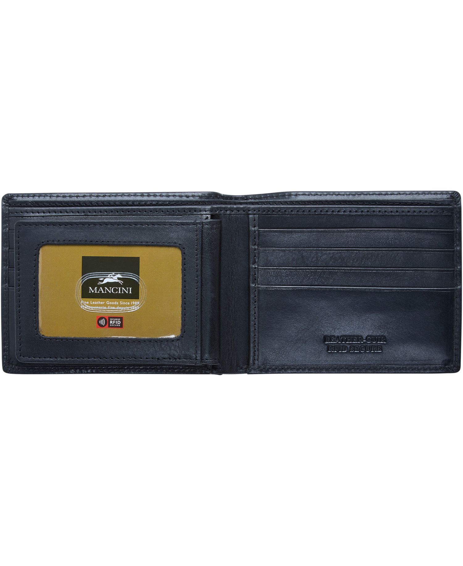 Men's Boulder Collection RFID Secure Billfold with Removable Center Wing Passcase