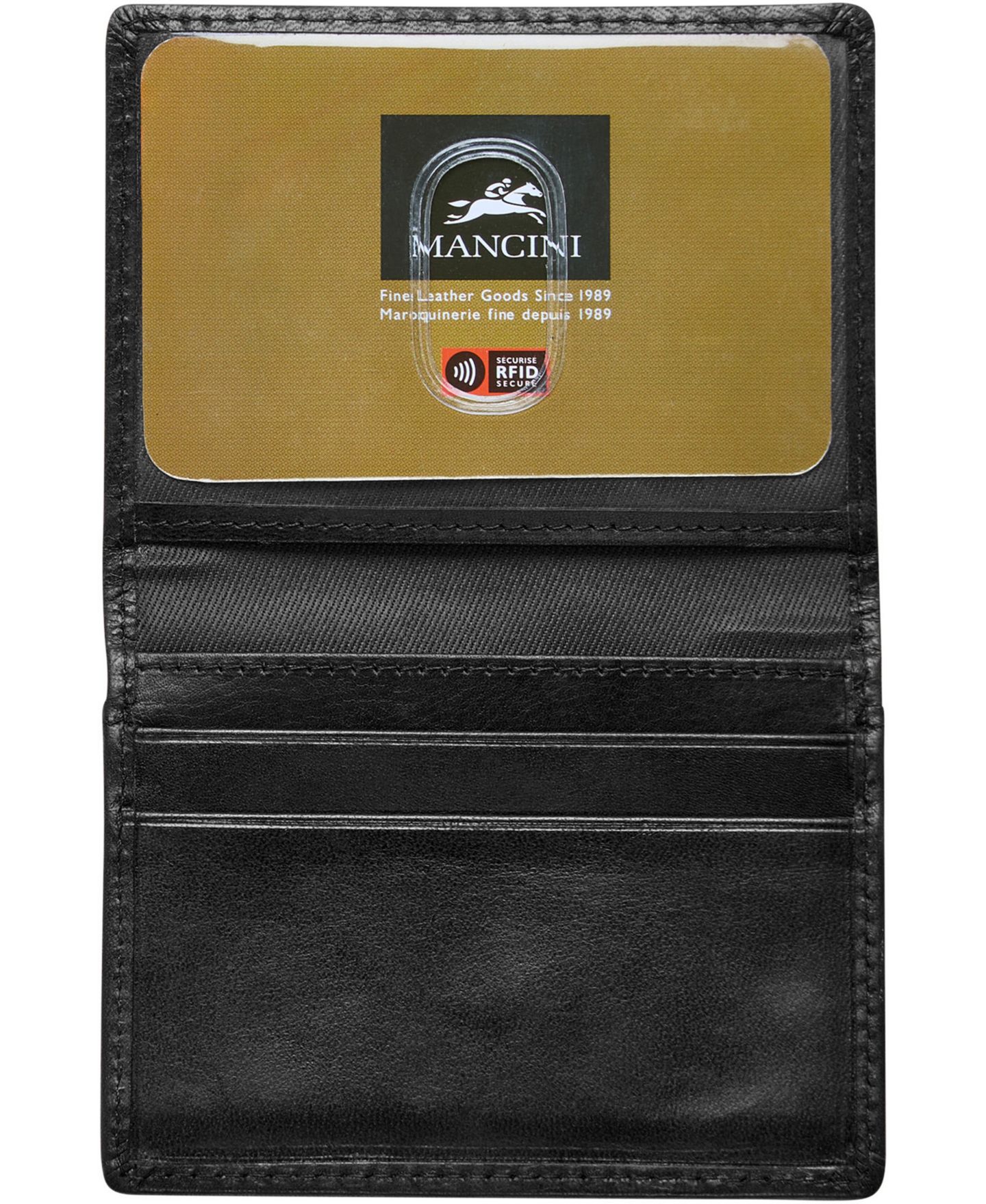 Мужские кошельки Mancini Boulder Collection RFID Secure Billfold with Removable Left Wing Passcase, цвет: Чёрный — фото 5