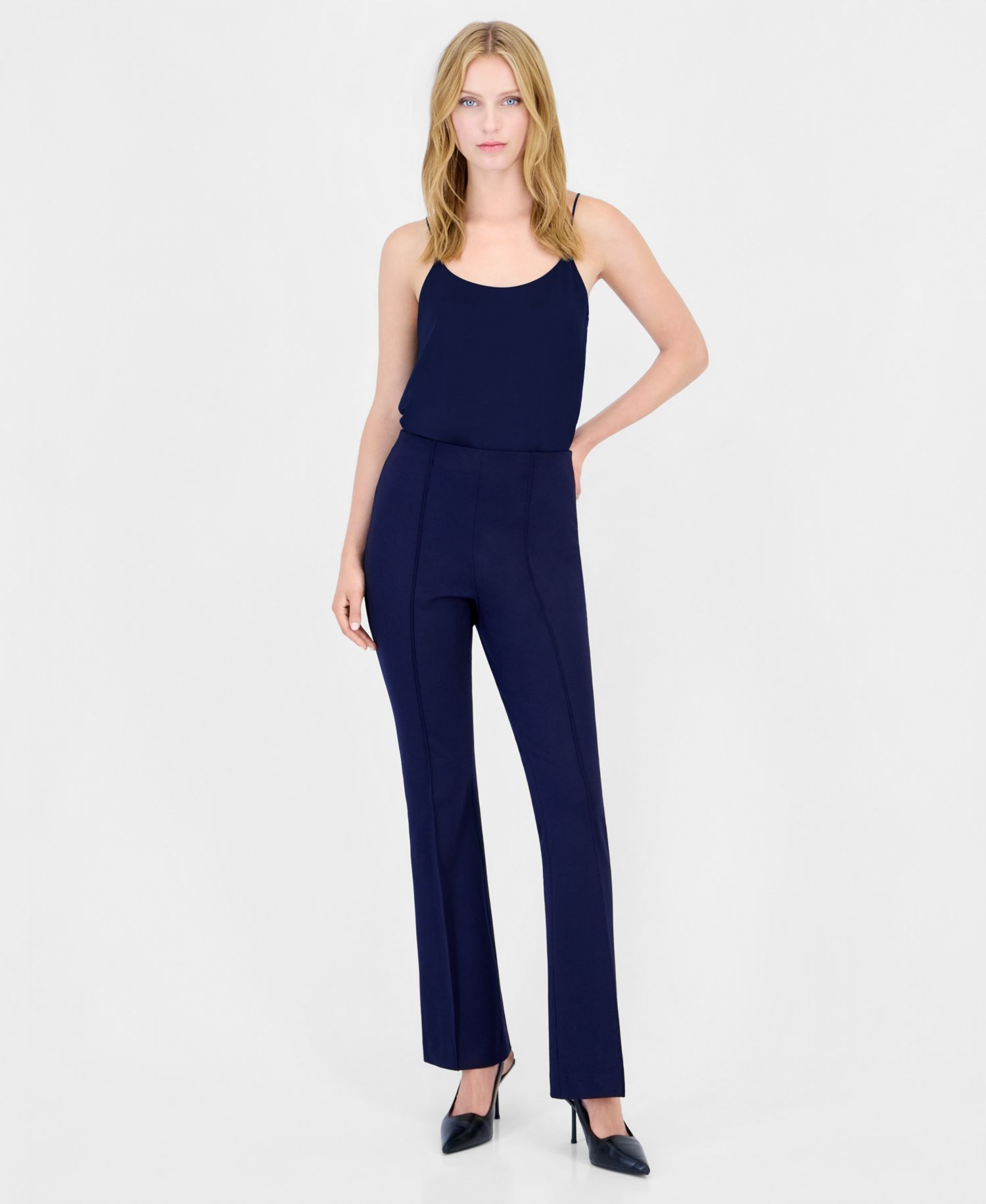 Women's Pull-on Flare Mid-Rise Pants