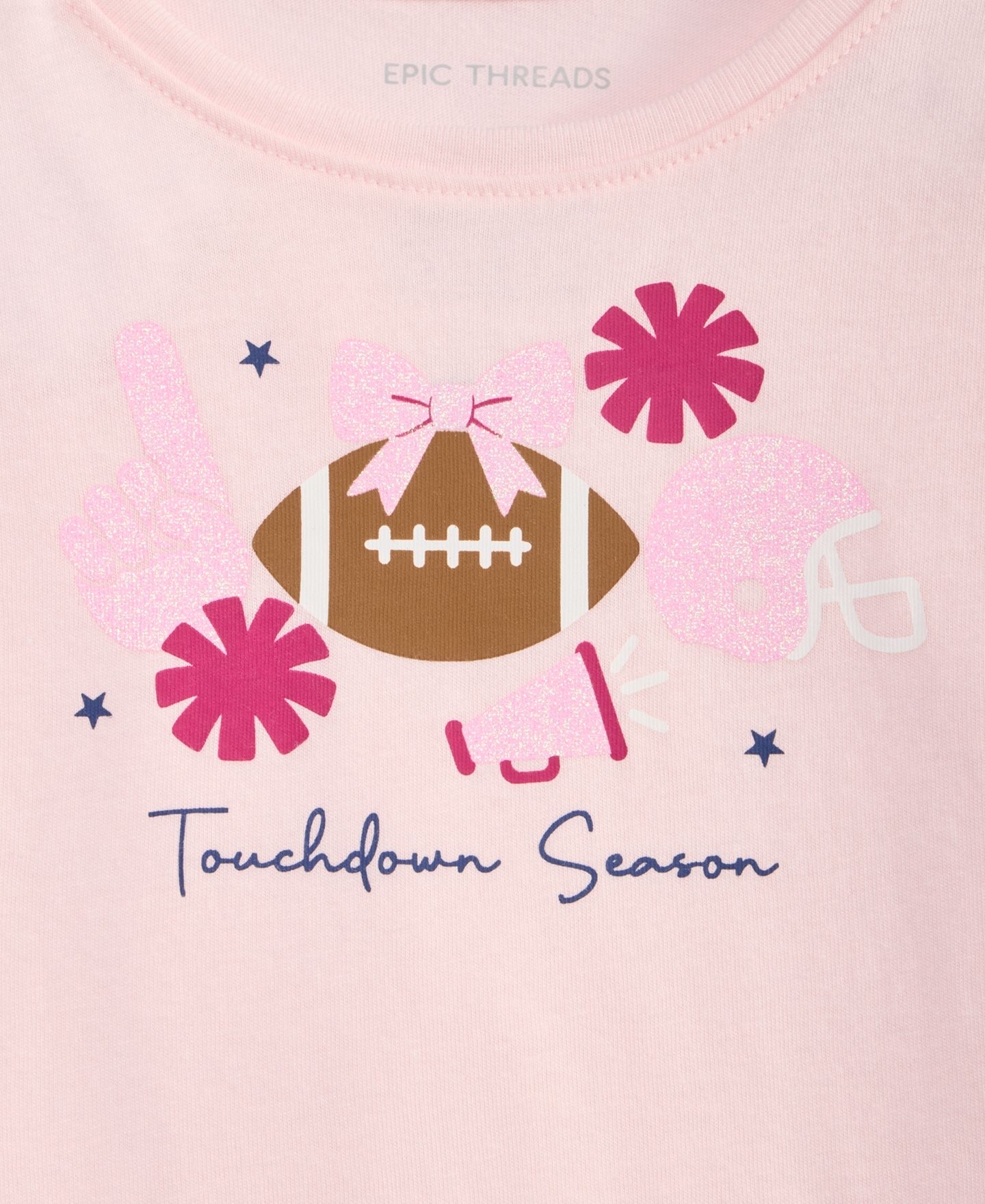 Футболка Epic Threads Long-Sleeve Touchdown Season Football T-Shirt для девочек-малышей, цвет: Розовый — фото 5
