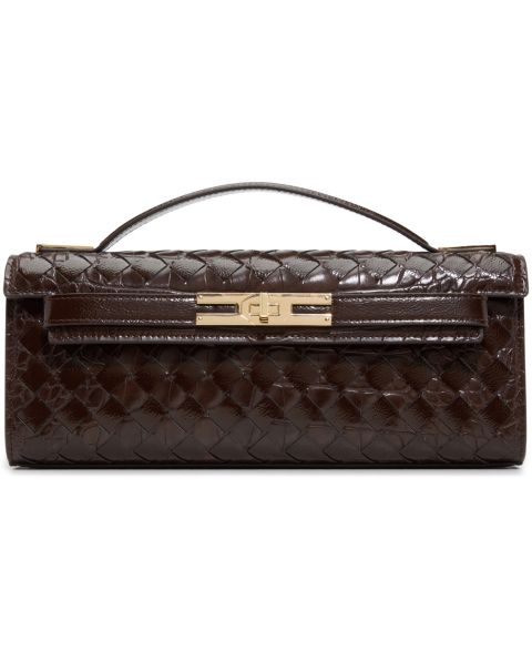 Женский клатч ALDO Mirzzaa Small Turn-Lock Clutch Crossbody Handbag, цвет: Тёмный коричневый
