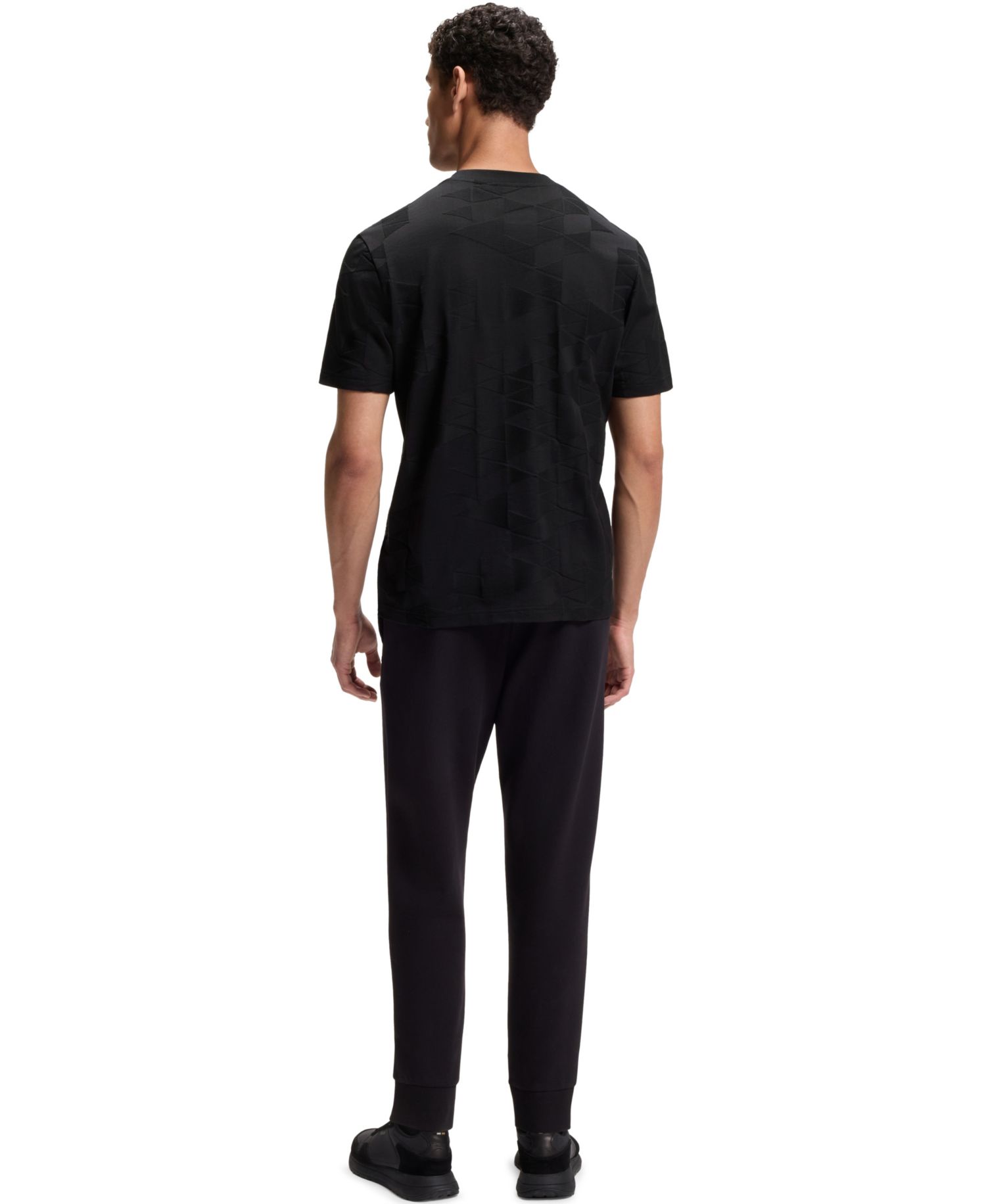 Men's 3D-Jacquard Pattern Cotton T-Shirt