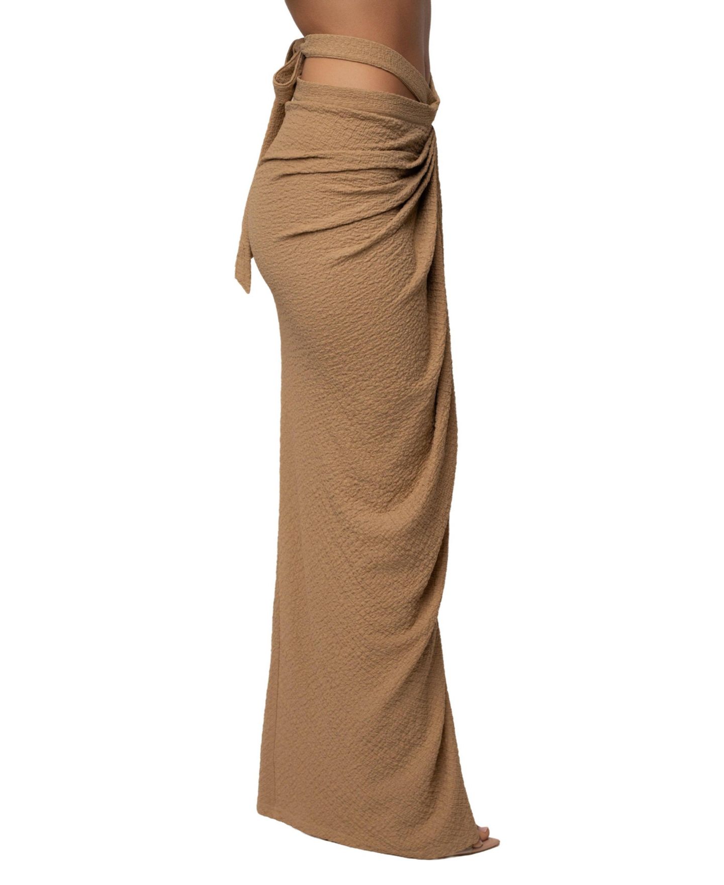 Женская юбка JLUXLABEL Cabana Slit Maxi, цвет: Бежевый — фото 3
