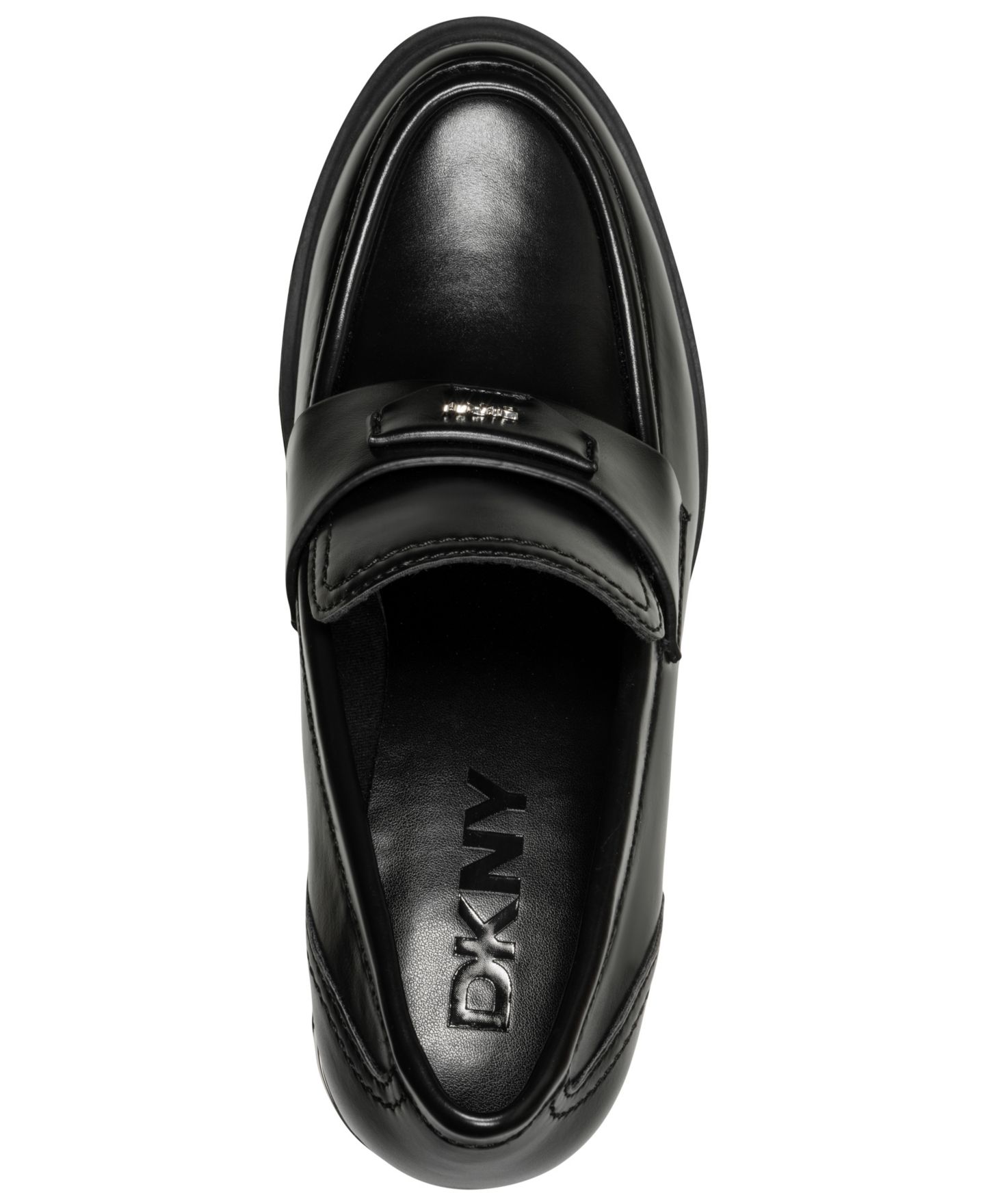 Женские туфли DKNY Tafani Slip-On Heeled Loafer Pumps, цвет: Чёрный — фото 4