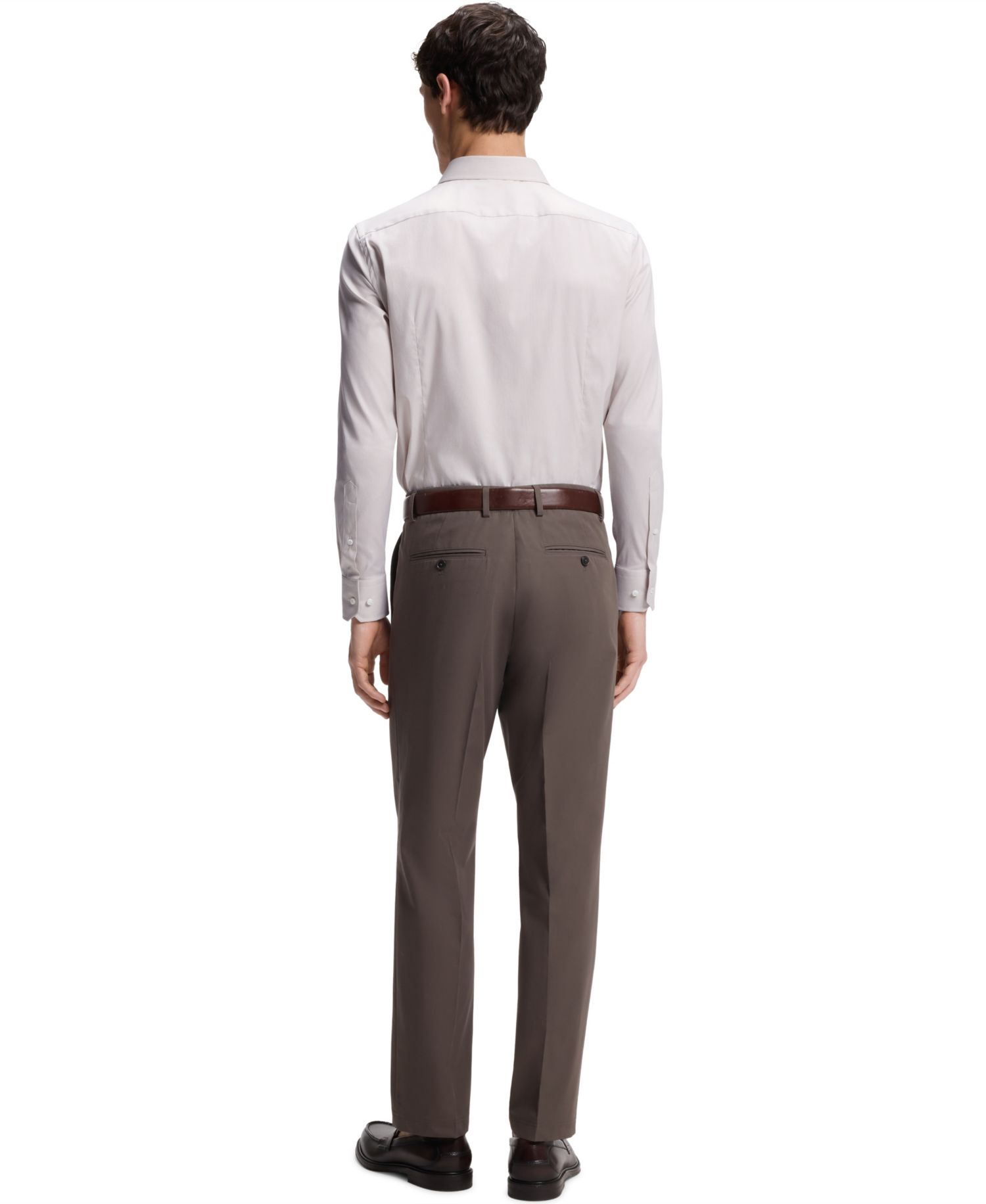 Men's Structured Cotton Blend Slim-Fit Dress Shirt