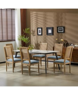 French Country Cane Back Dining Chairs Set