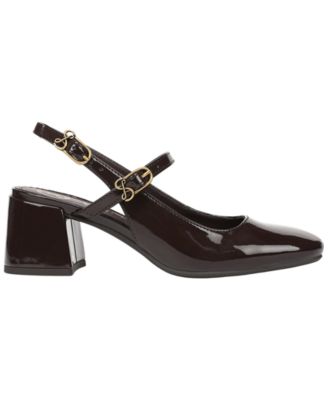 Sam and Libby Women's Grace Block Heel Slingback Mary Jane Pumps