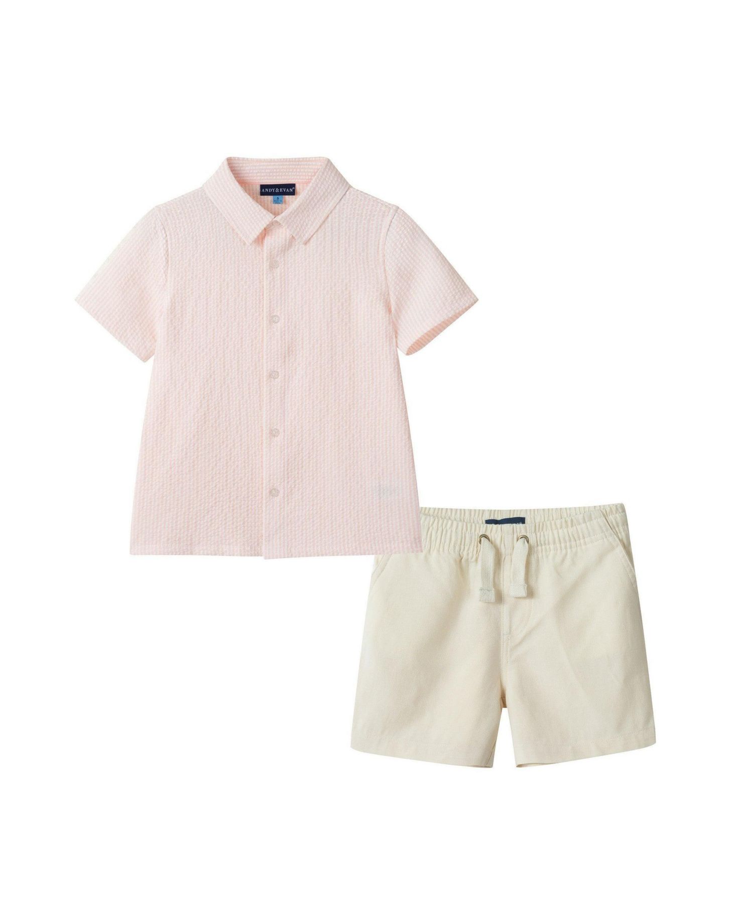 Toddler Boys 2T-6 Coral Breeze Puckered Button down and Shorts Set