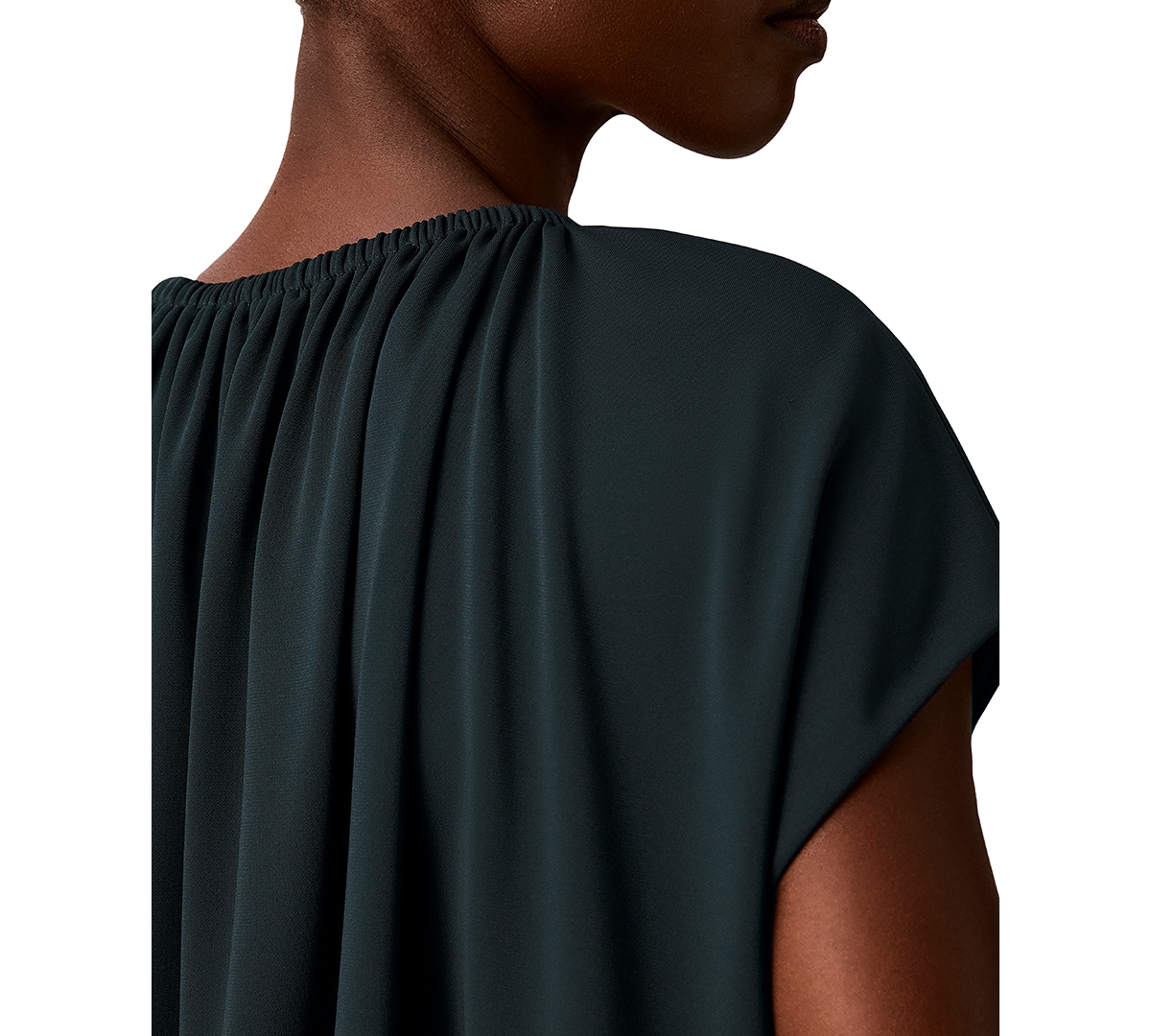 Calvin Klein Petite Shirred Crewneck Top