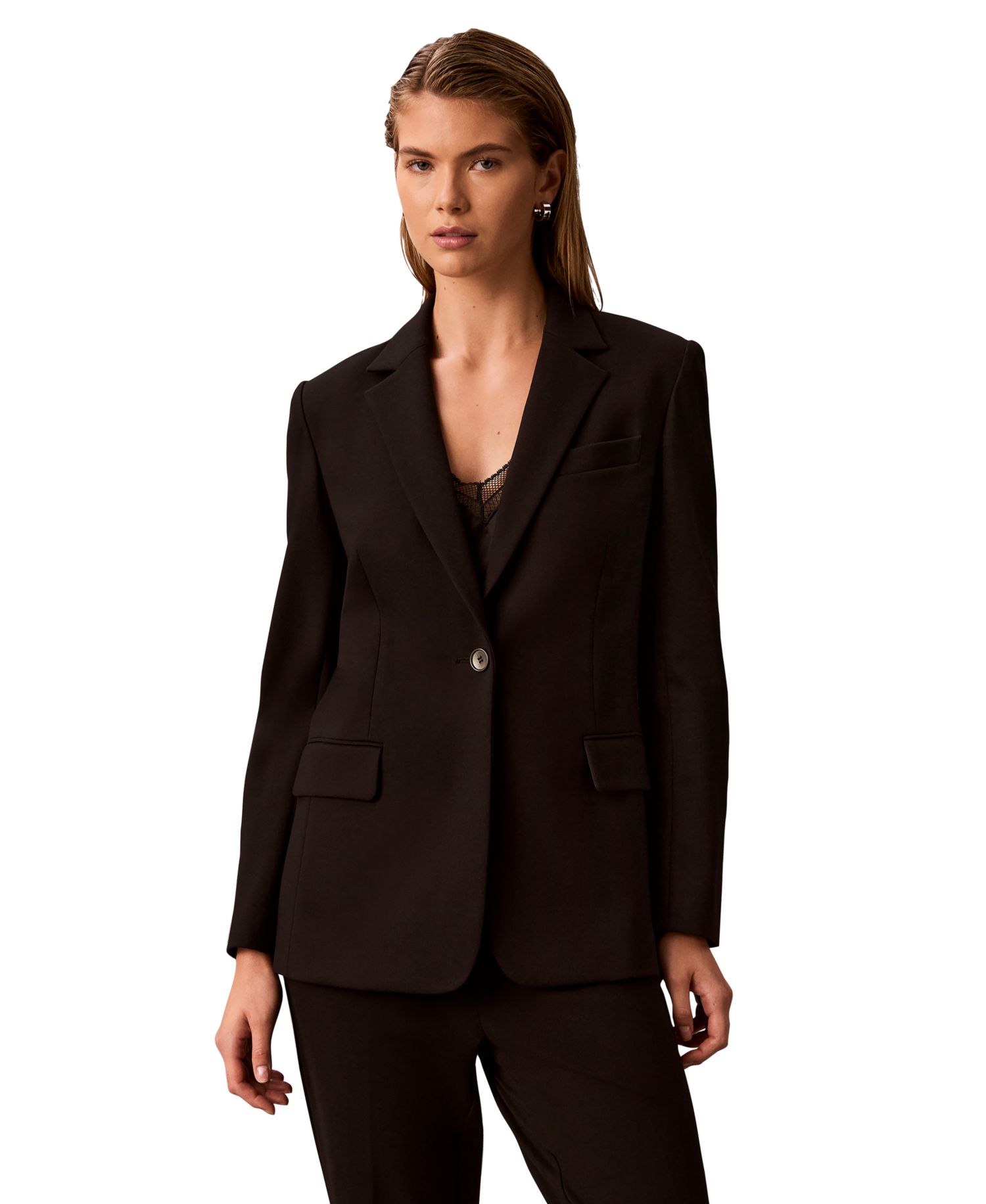 Women's Notch Collar One-Button Jacket