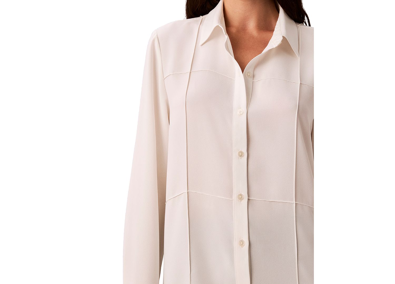 Petite Long-Sleeve Collared Neck Shirt