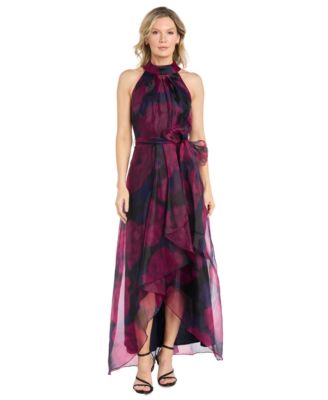 Women's Long Organza Low Halter Dress