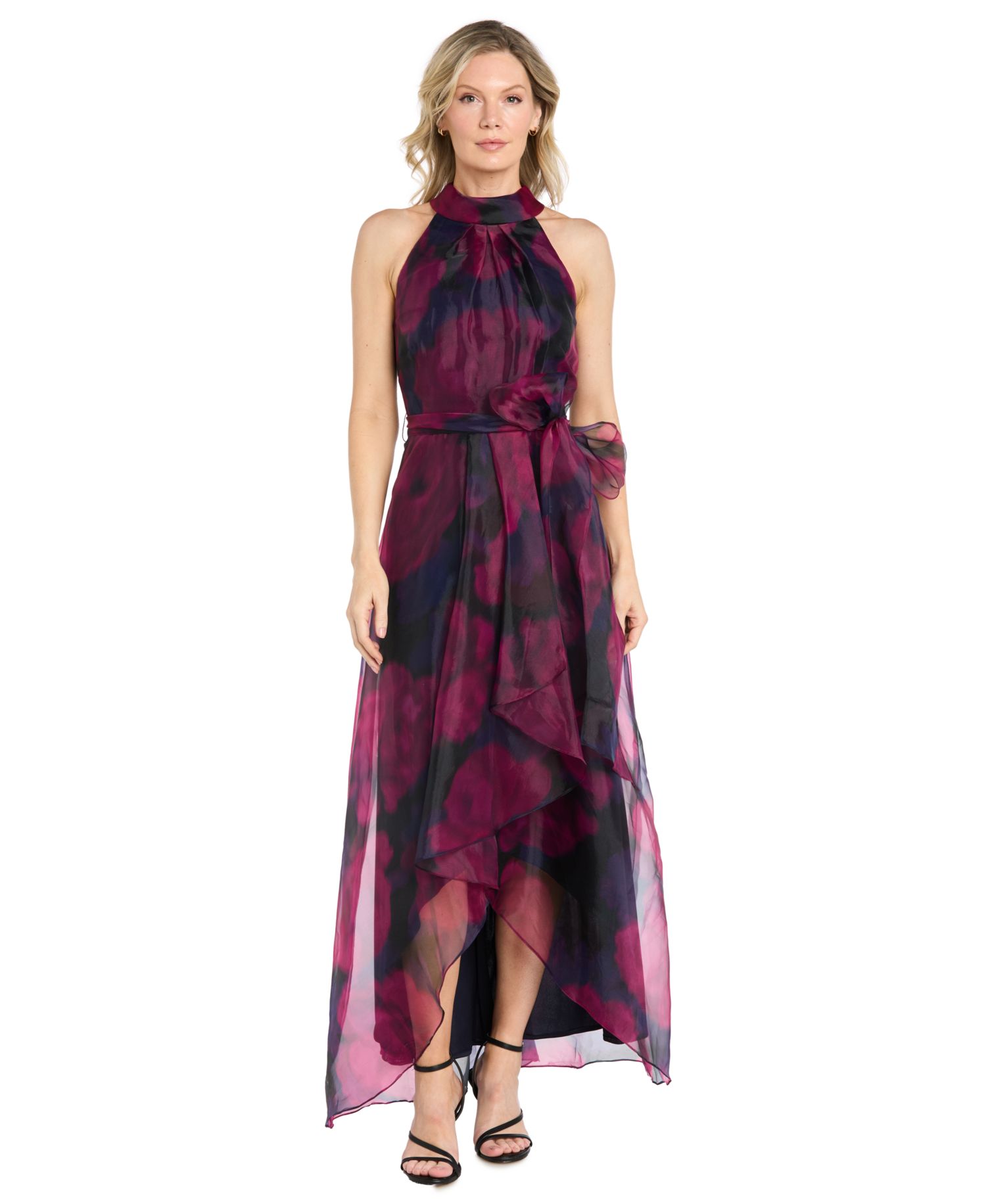 Women's Long Organza Low Halter Dress