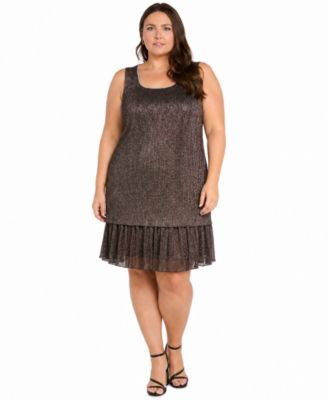Plus Size Scoop Neck Dress & Open-Front Jacket, 2-Piece Set
