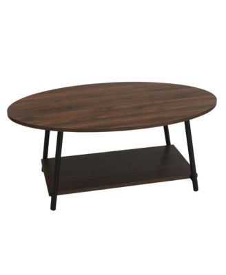 Jamestown Oval Coffee Table with Storage Shelf