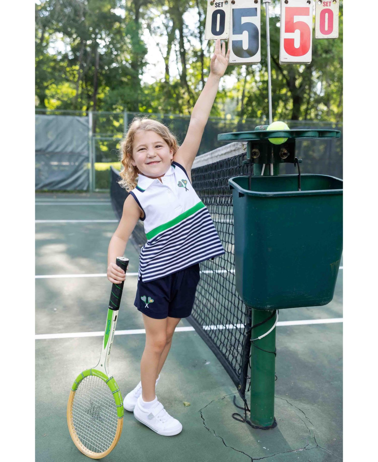 Big Boys 7-10 Knit Short Set with Tennis Rackets