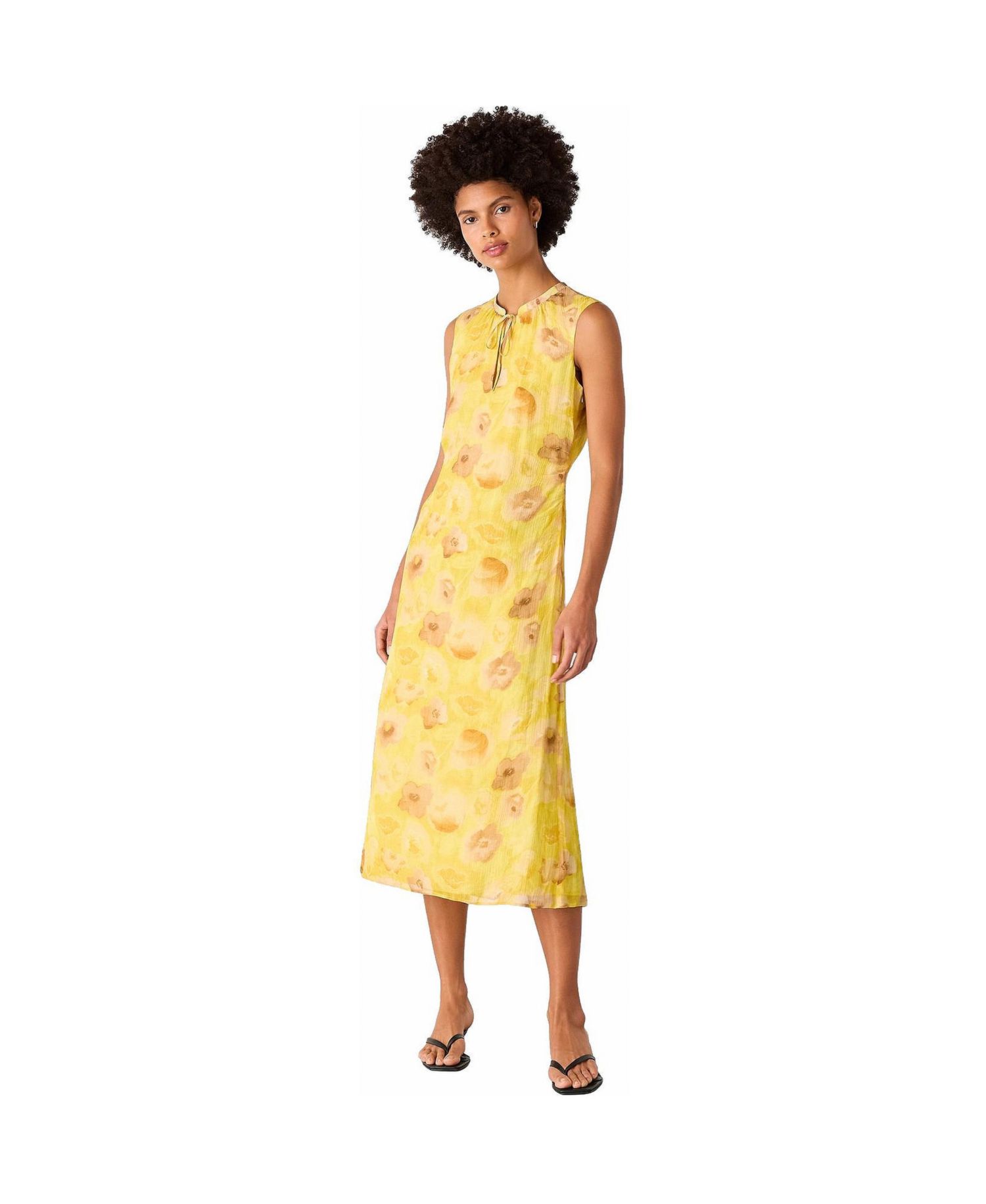 Women's Sunshine Floral Textured Midi Dress