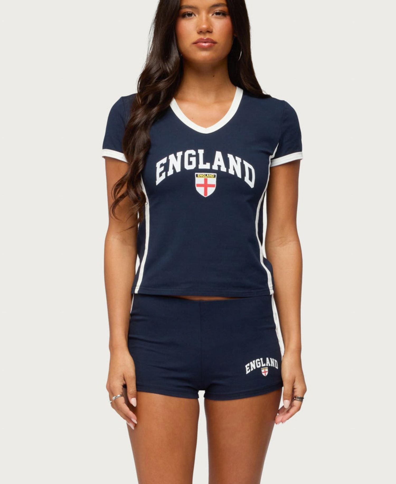 Women's England Girl V Neck T Shirt