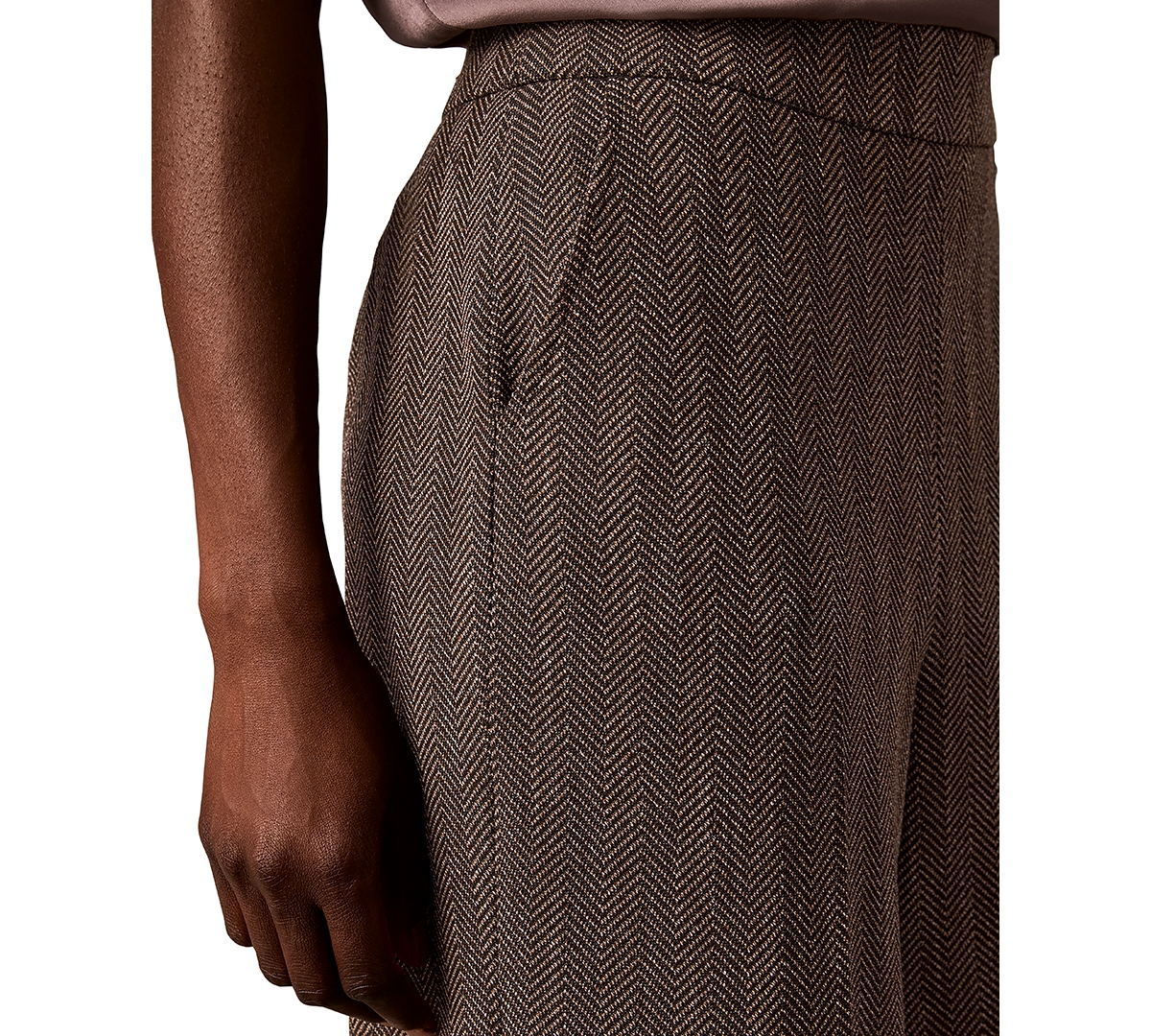 Calvin Klein Petite High-Rise Wide-Leg Trousers