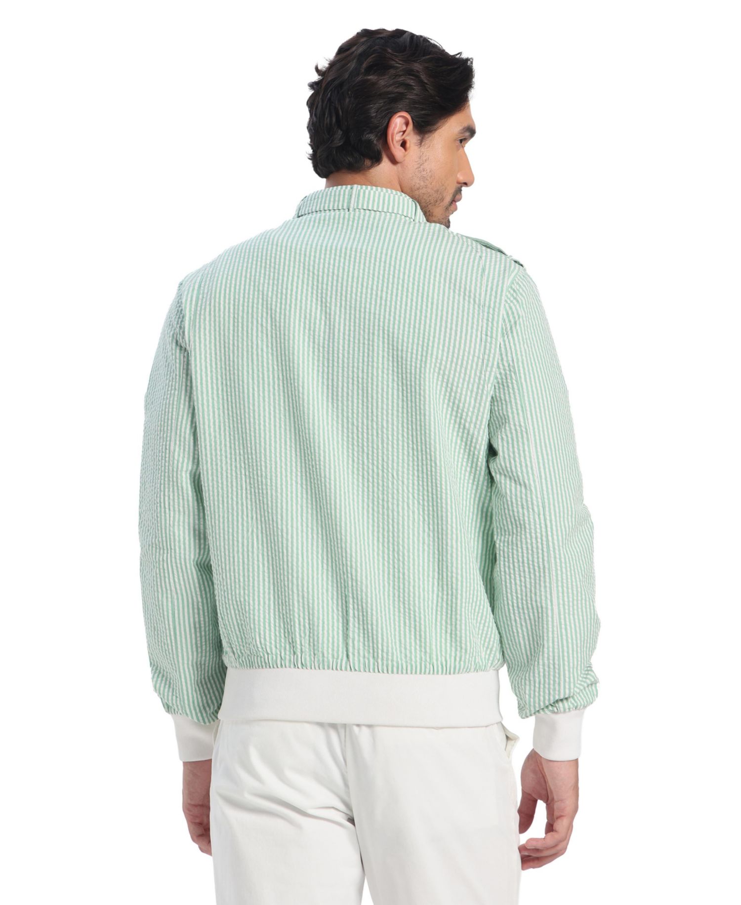 Men's Seersucker Iconic Racer Jacket