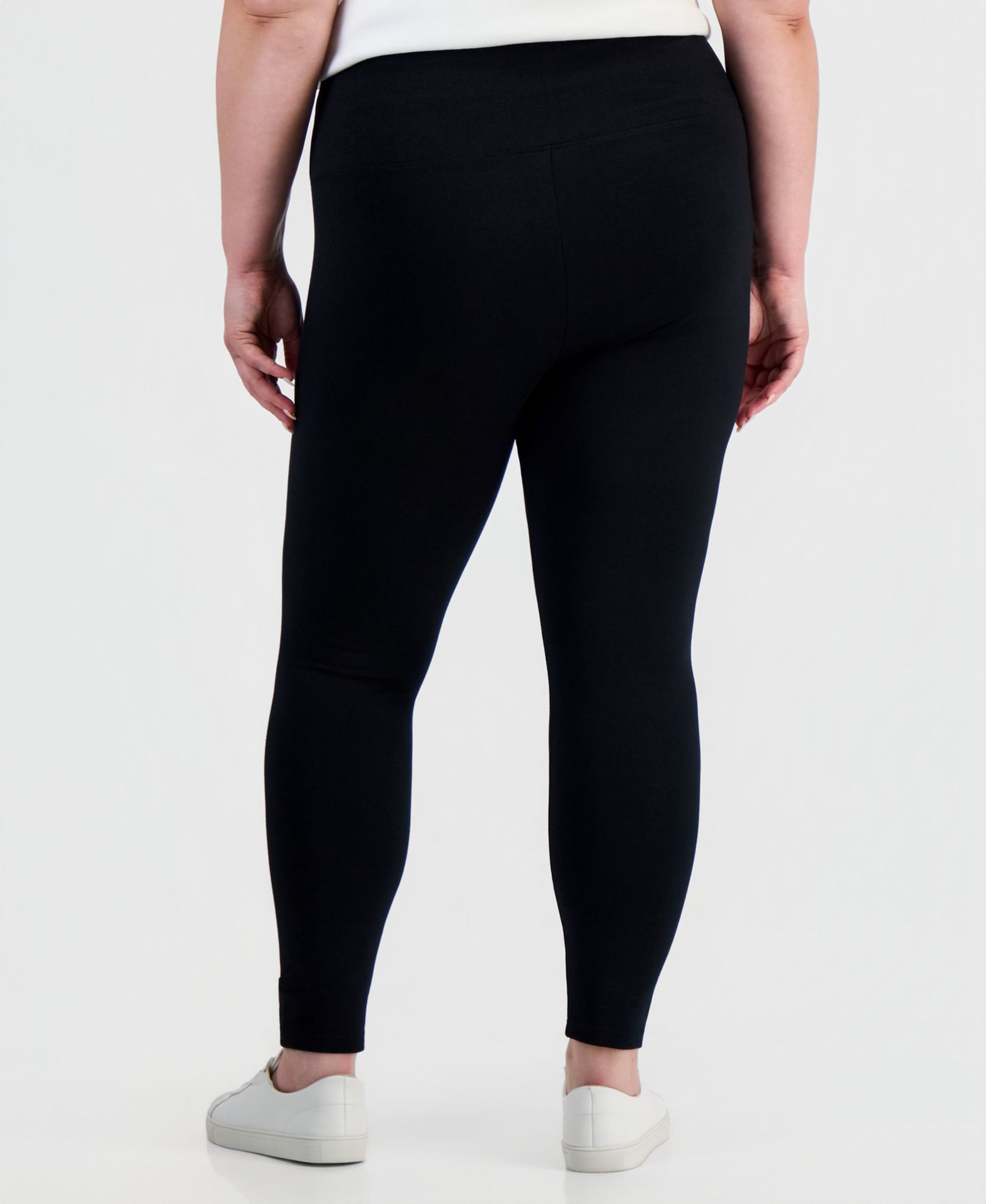 Женские леггинсы Style & Co Plus Size High-Rise, цвет: Глубокий чёрный — фото 4