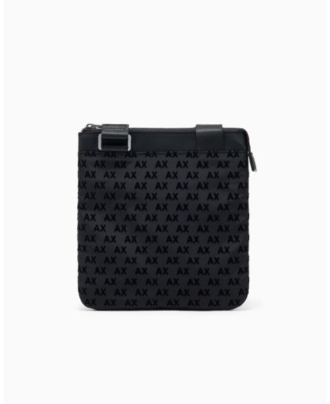 Мужская сумка A|X Armani Exchange Flocked Flat Crossbody, цвет: Чёрный