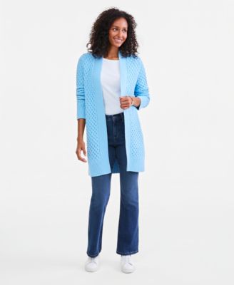 Women's Open Front Stitch Cardigan Sweater