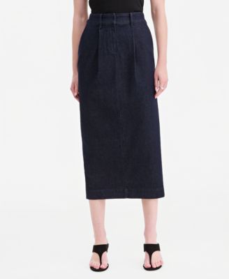 Women's Denim Pencil Midi Skirt