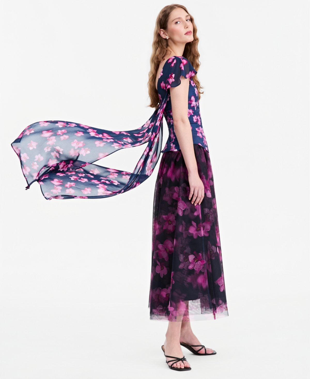 Jonathan Cohen X Macy's Women's Floral-Print Tulle Flared Midi Skirt, Exclusive