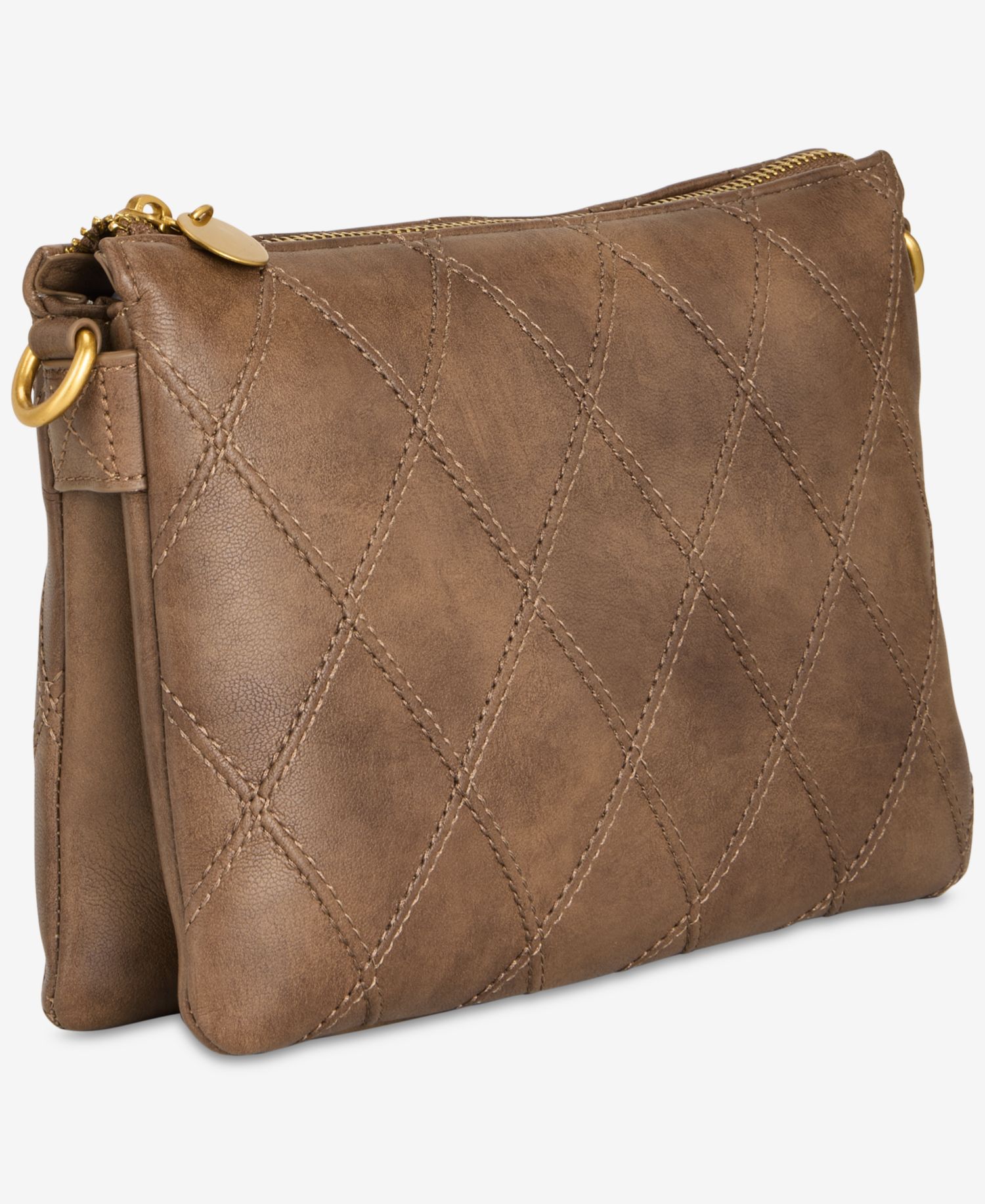 Diamond Quilted Double Compartment Crossbody Bag