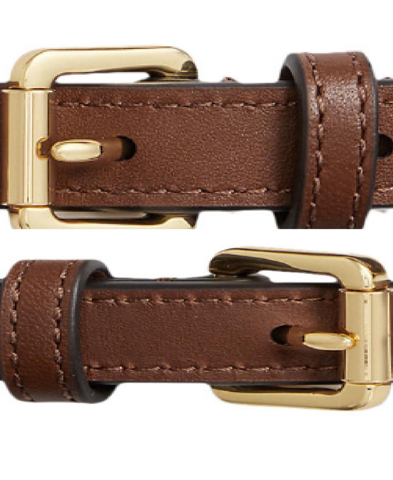 Leather Trim Stacked Chain Belt