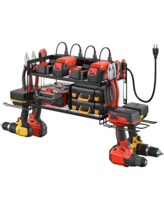 Charging Station Tool Organizer Wall Mount Rack 2 Layer