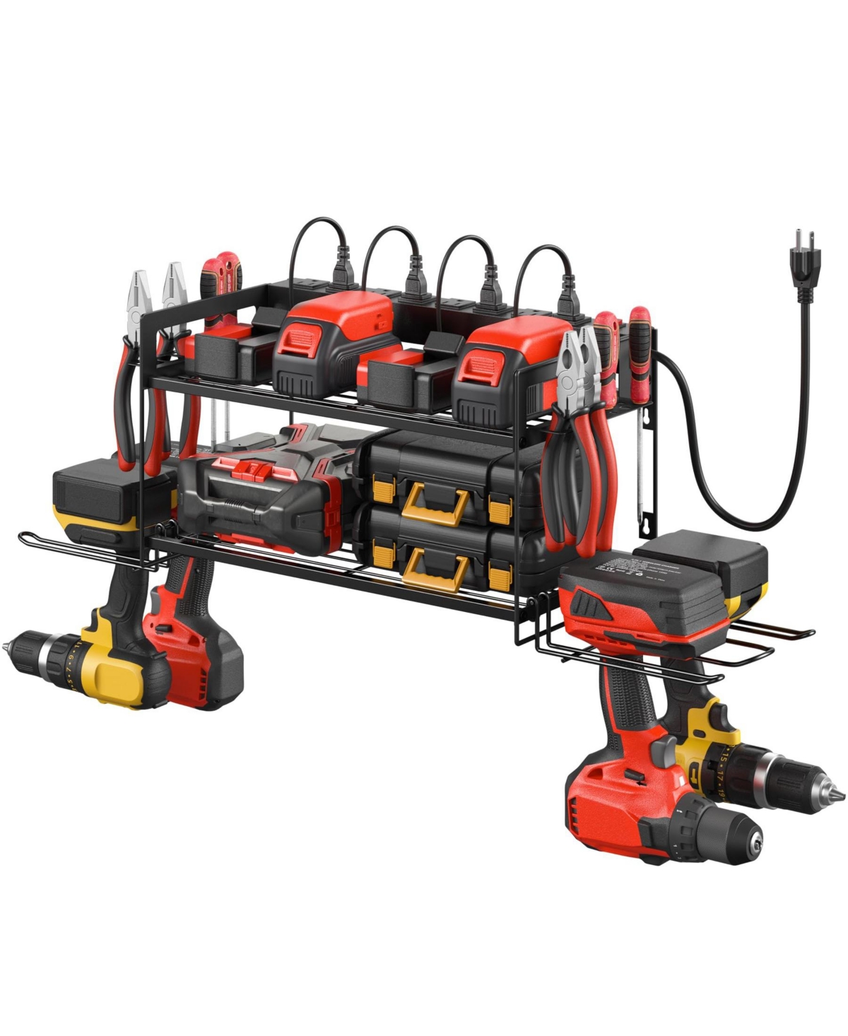 Xdovet Charging Station Tool Organizer Wall Mount Rack 2 Layer
