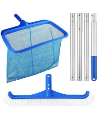 Pool Skimmer Net Telescopic Pole Brush Set