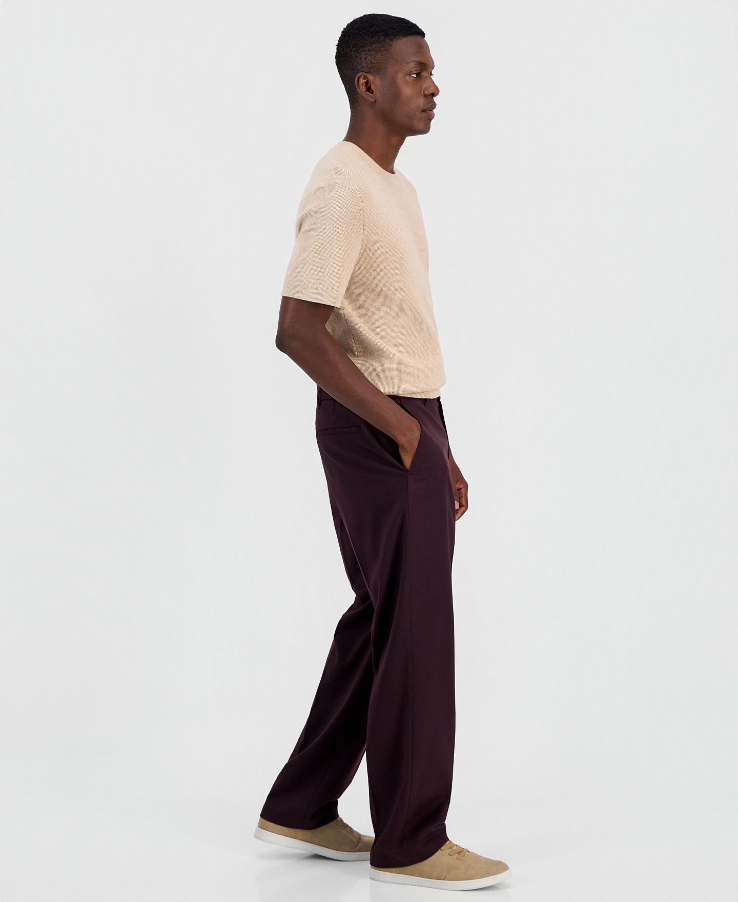 Мужские брюки Alfani Modern-Fit Straight-Leg Dress Pants, цвет: Какао — фото 2