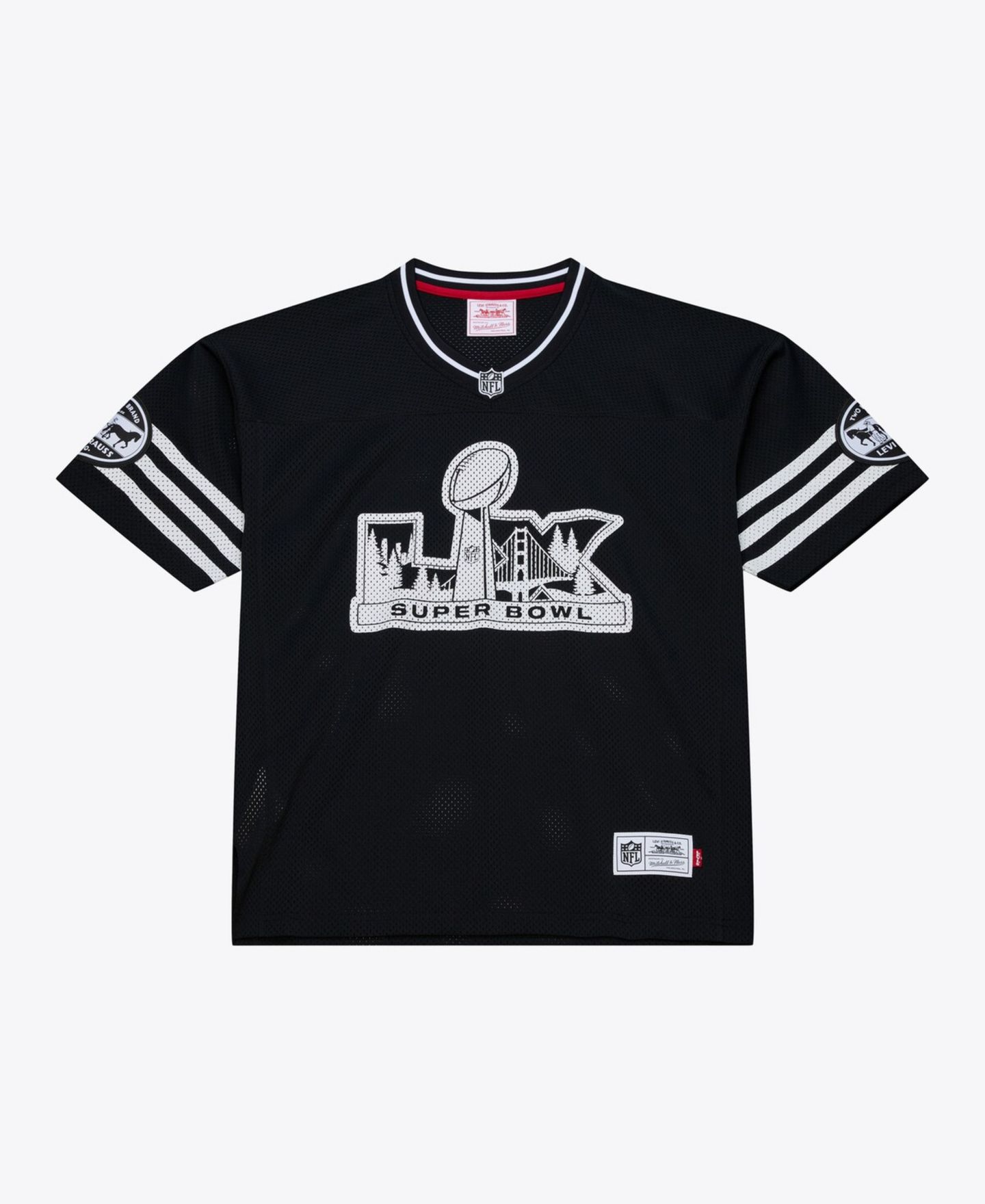 Мужской топ Mitchell & Ness x Levi's Black Super Bowl LX Legacy Jersey — фото 1