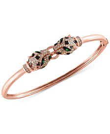 EFFY® Diamond (3/4 ct. t.w.) and Tsavorite Accent Bangle Bracelet in 14k Rose Gold