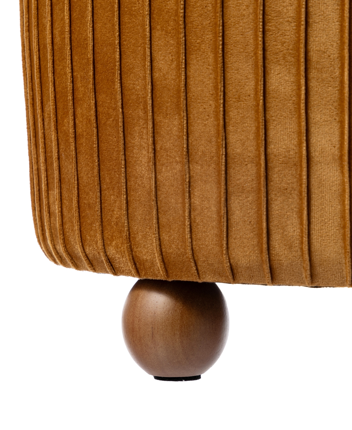 Glitzhome Modern 19" Pleated Velvet Upholstered Storage Ottoman or Accent Stool