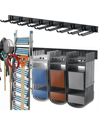 Tool Storrack Steel Garage Wall Mount Organizer Hooks Ladder Chair Shovel Broom Power Tool Storage Rack Heavy Duty 800 Lbs