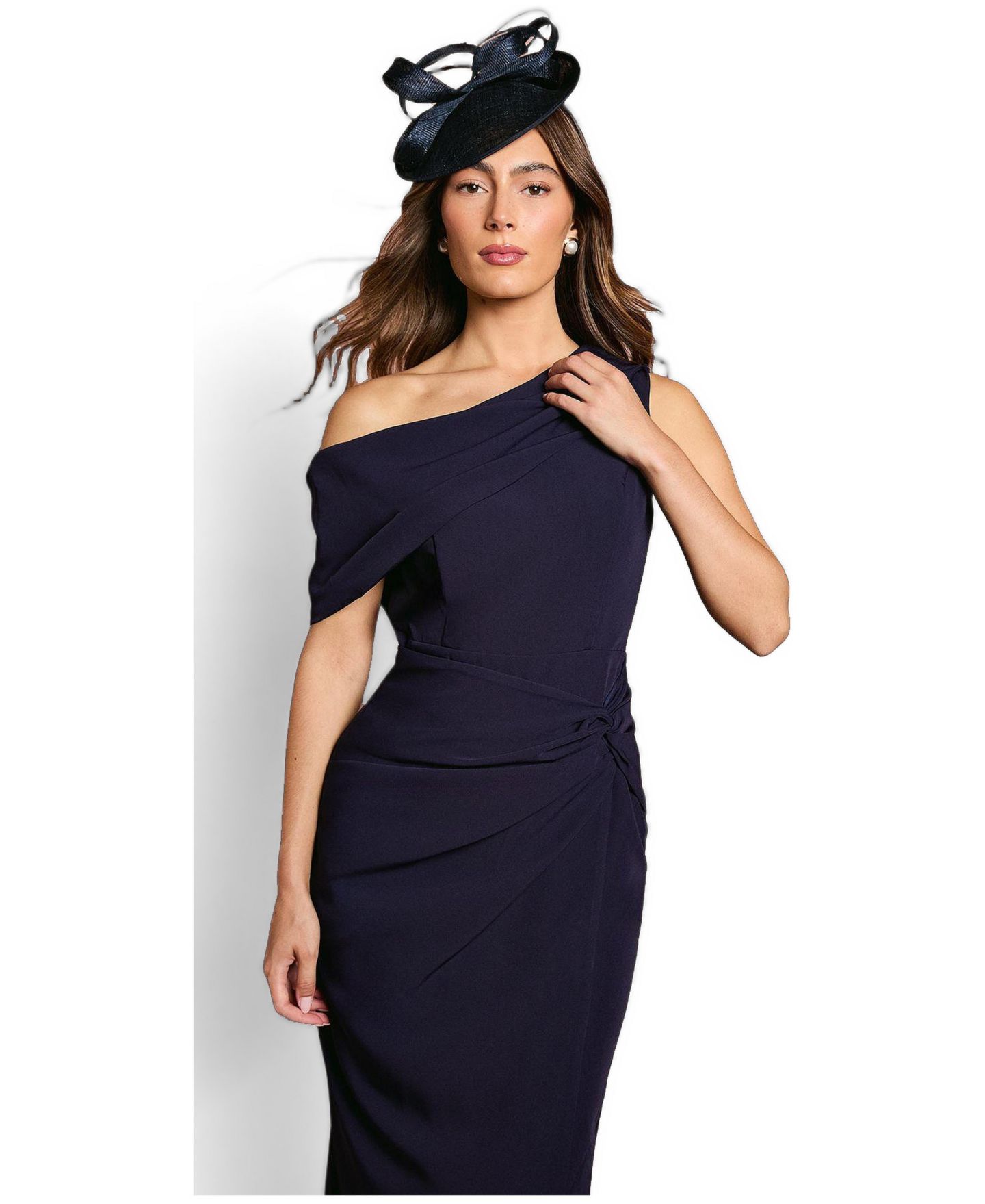 Женское платье Coast One Shoulder Twist Front Pencil, цвет: Тёмно-синий — фото 2