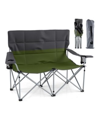 Double Camping Chair for Two with Cup Holders and Carry Bag, 660-lb Cap