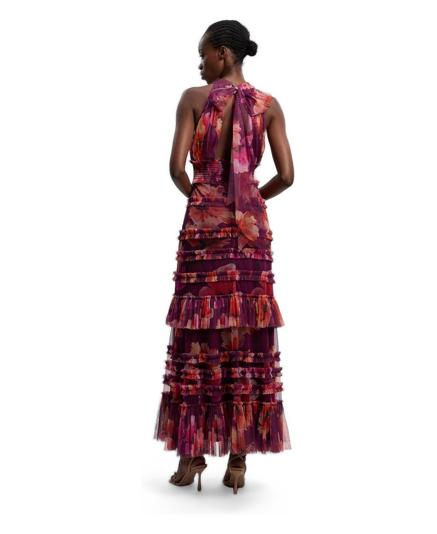 Women's Floral Tulle Maxi Dress