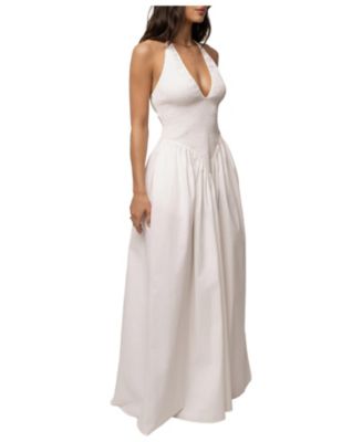 backless dress macys Macy One Shoulder Sheer Maxi Dress - Orange/combo