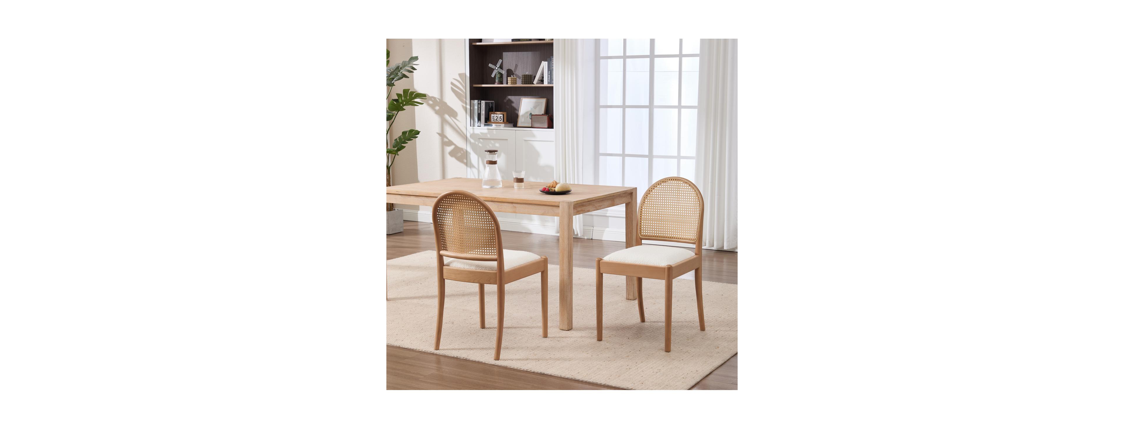 Streamdale Furniture Rattan Upholstered Dining Chairs (Set of 2)